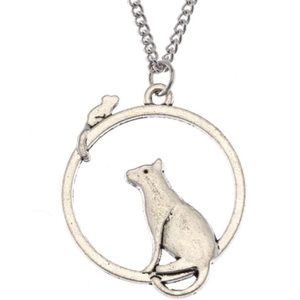🆕Silver Cat and Mouse Necklace (L17)